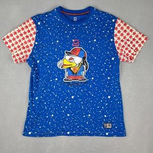 Playground By Koodoo Hip‎ Hop T-Shirt 2XL Blue Red Short Sleeve Cool Tee